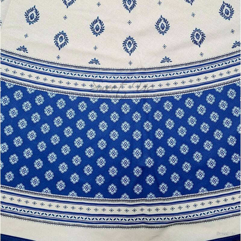 Wipeable Stain Resistant French Chateau Cotton Floral Tablecloth
