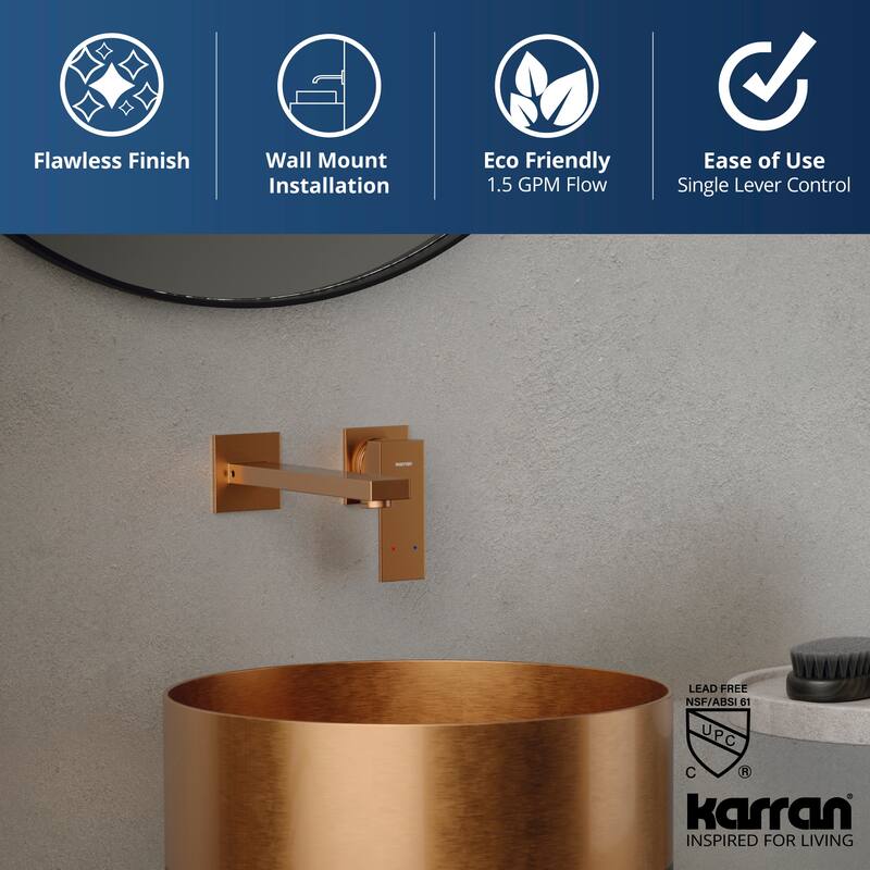 Karran Alberton KBF620 Single Handle Wall-Mount Bathroom Faucet