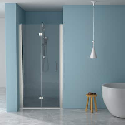 Fold Frameless Shower Door with Tempered Glass