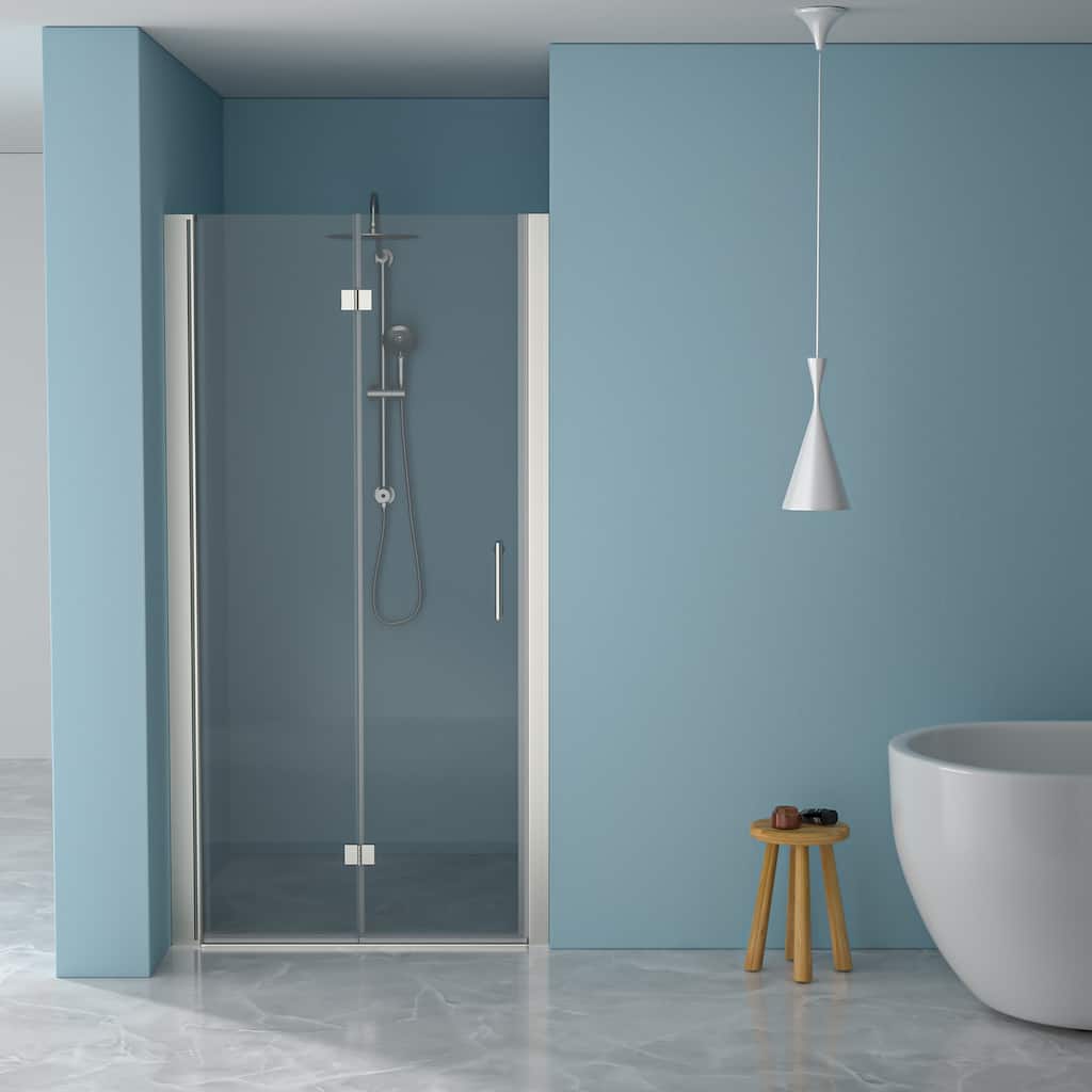 Fold Frameless Shower Door with Tempered Glass