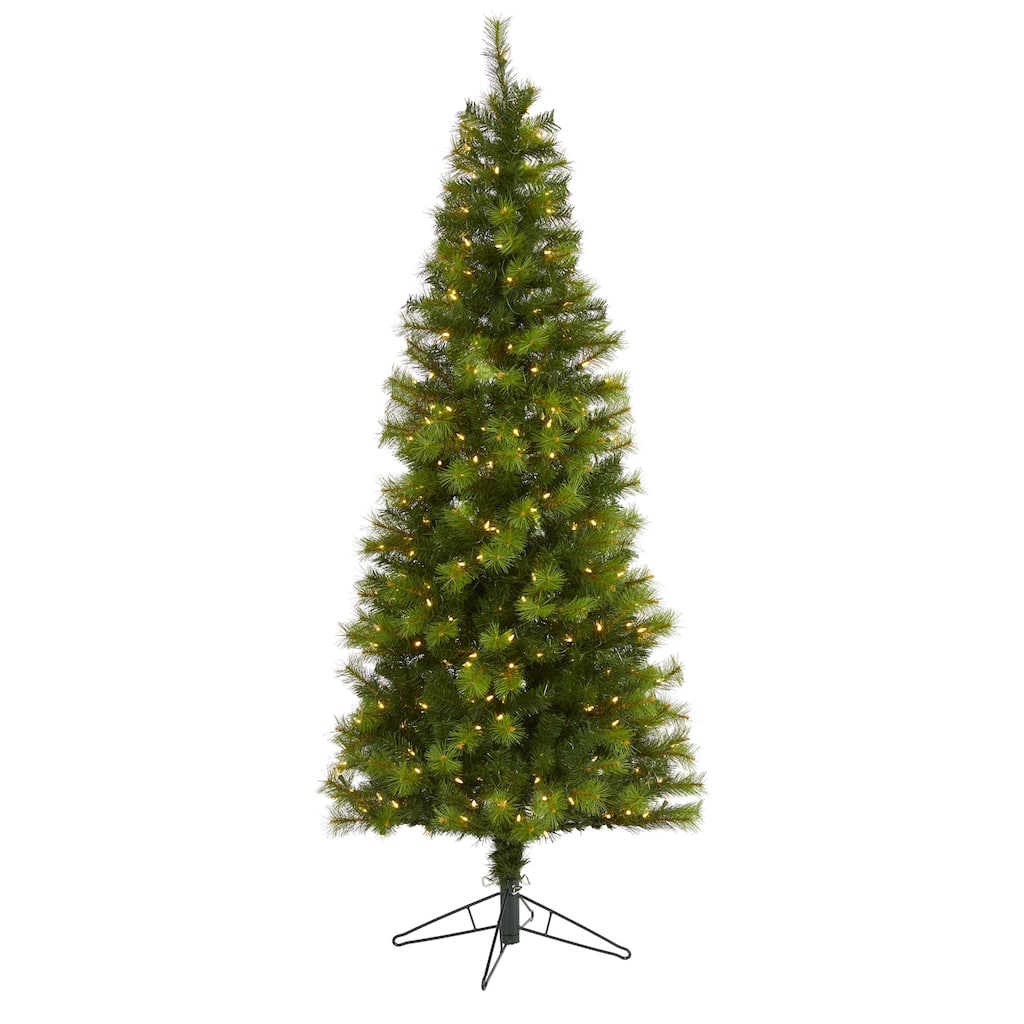 6.5Ft Artificial Christmas Tree - Pre-Lit Green Pine Holiday Decor with Bendable Branches - 72