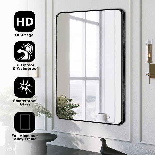 Wall Mount Bathroom Rectangle Vanity Mirror (Horizontal/Vertical