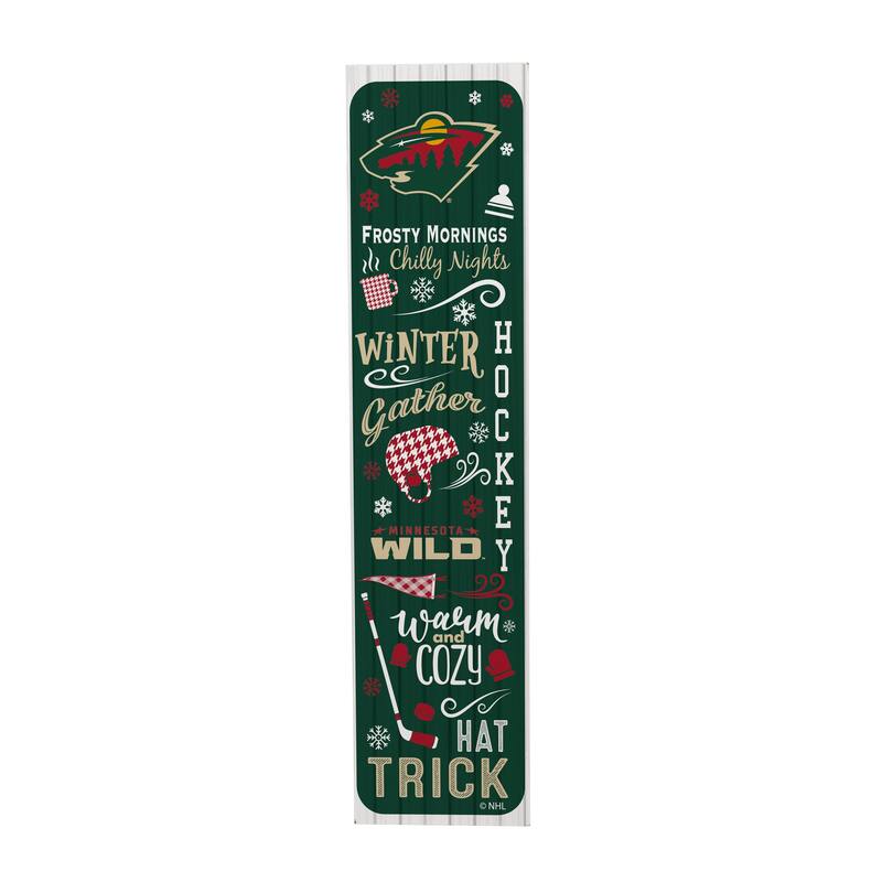 47" Double Sided Seasonal Porch Leaner, Minnesota Wild - 47" x 11.25"