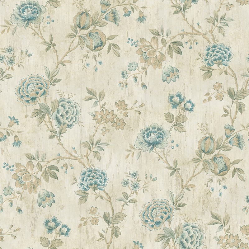 Barstow, Chrysanthemum Ruby Jacobean, 33' L X 20.5 W, Wallpaper Roll