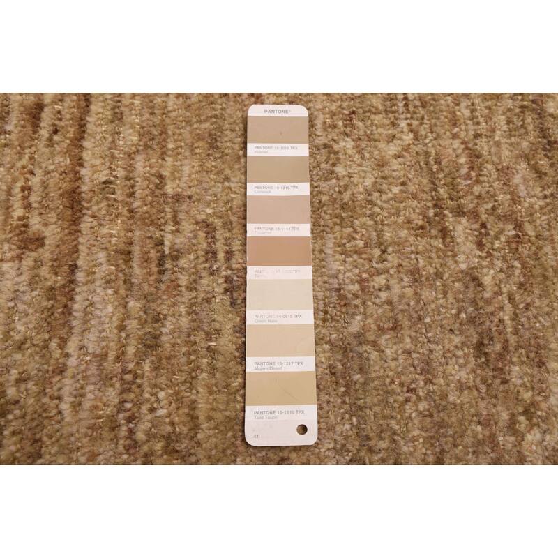 ECARPETGALLERY Hand-knotted Pak Finest Marrakesh Khaki Wool Rug - 6'4 x 9'1