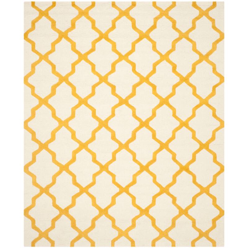 SAFAVIEH Handmade Cambridge Eirny Moroccan Trellis Wool Rug - 11' x 15' - Ivory/Gold