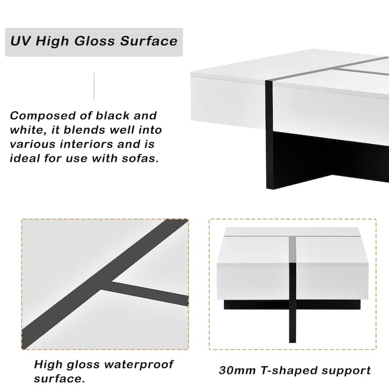 On-Trend Contemporary Rectangle Design Living Room Furniture - 25.50 x 45.20 x 13.70