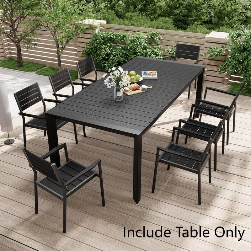VredHom Premium Outdoor Patio Aluminum Dining Table with Umbrella Hole