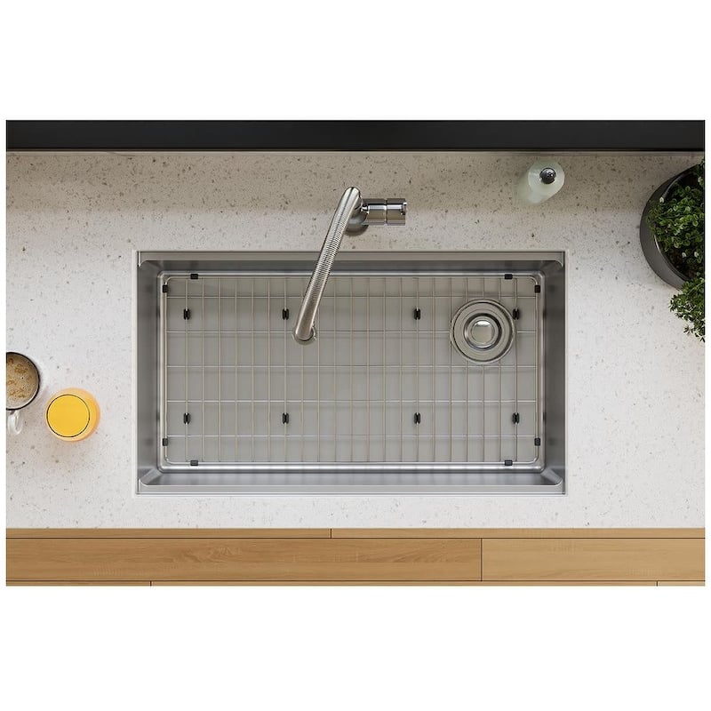 Elkay Crosstown 28-1/4" L x 14-1/4" W Stainless Steel Basin Rack - Stainless Steel