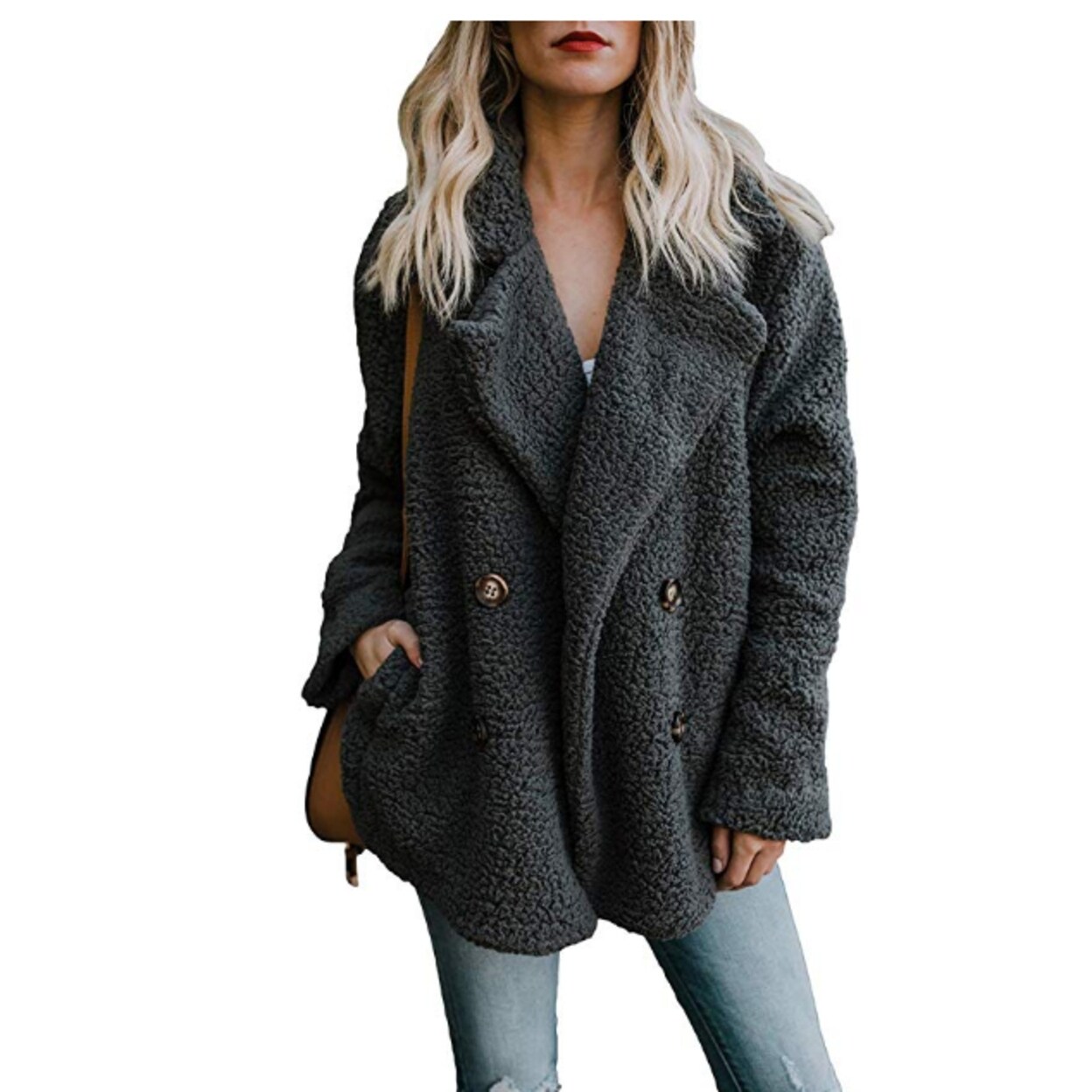 Women/'s Cardigan Jackets Coat Faux Fur Thicken Winter Outwear Basic Warm Casual Fashion Open Front Overcoat
