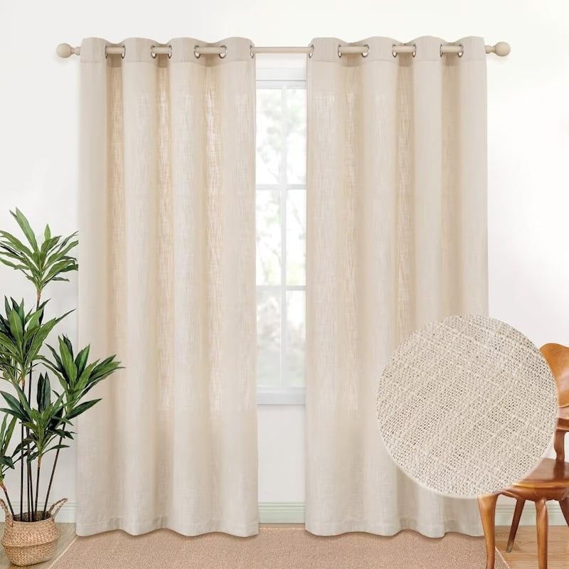 Linen Texture Light Filtering Grommet Panel Pair