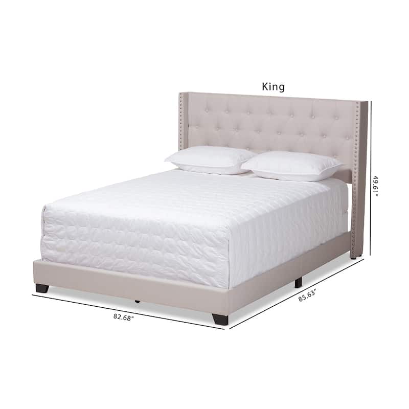 Brady Modern and Contemporary Light Grey Fabric Upholstered Bed