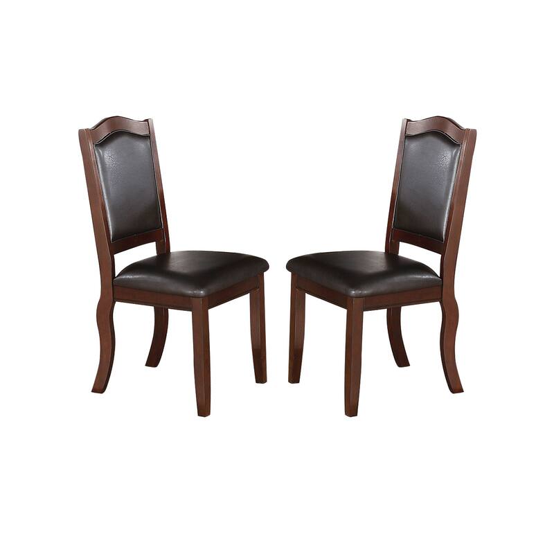 Faux Leather Upholstered Dining Chairs, Brown(Set of 2) - Counter Height/Dining Height