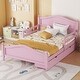 preview thumbnail 38 of 46, Twin/Full Size Wood Platform Bed with Half Guardrails on Both Sides, Modern Design Kids Storage Bed Frame with 2 Drawers