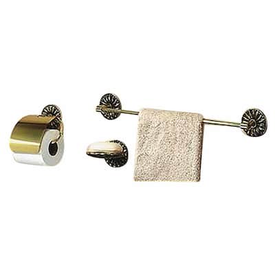 Vintage Brass Towel Bar Victorian Daisy 30" L Renovators Supply
