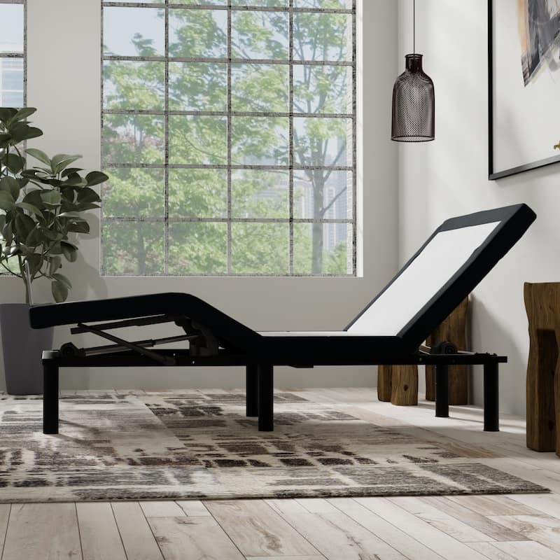 Adjustable Twin Long Bed Base with Massage and USB Ports