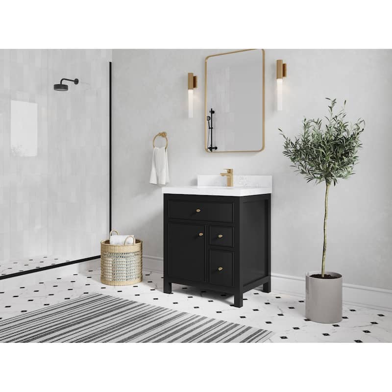 Willow Collections 30 in W x 22 in D Sonoma Free Standing Reeded Single Sink Bathroom Vanity with Countertop
