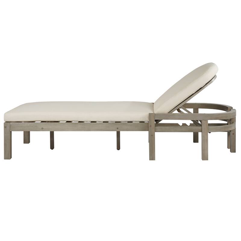 5-Position Adjustable Outdoor Chaise Lounge with Arched Backrest by Leisure Zone