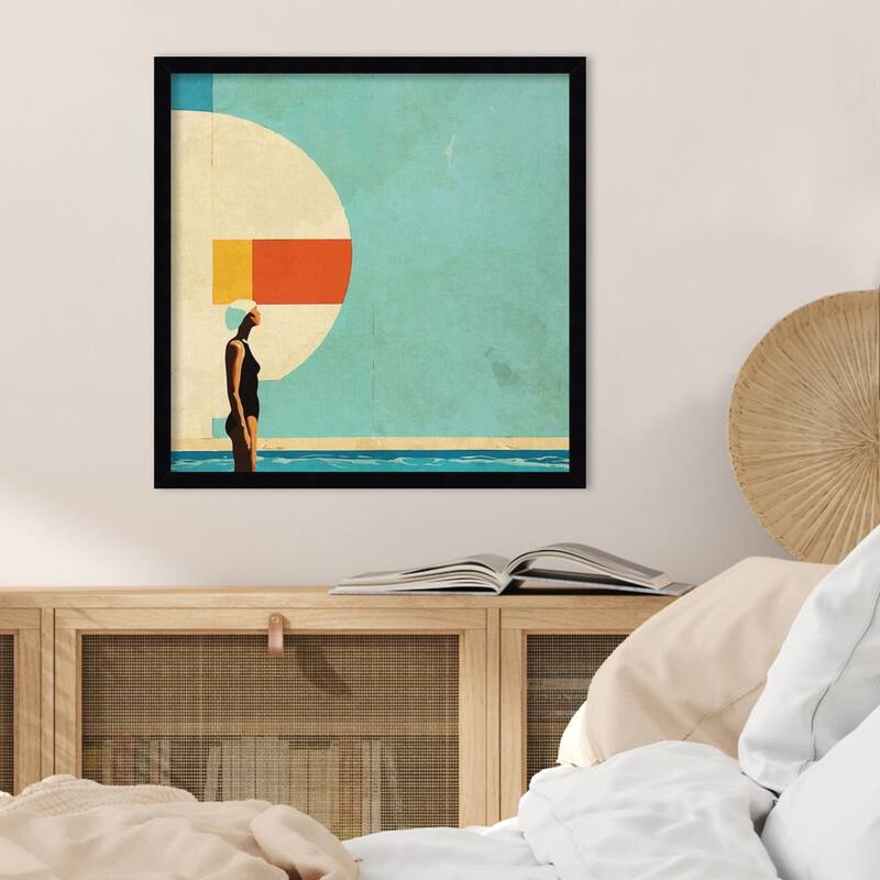 Mid Century Pool by Layla Oz Wood Framed Wall Art Print