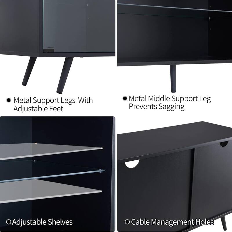 Modern TV Stand for TVs up to 75 Inch with LED Lights