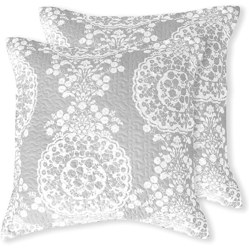 The Curated Nomad Alameda Floral Damask Medallion Euro Shams (Set of 2)