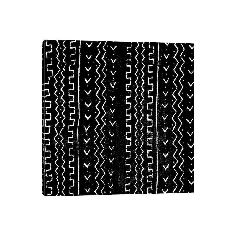 iCanvas "Mudcloth Black Geometric Design VI" by Ellie Roberts Canvas Print