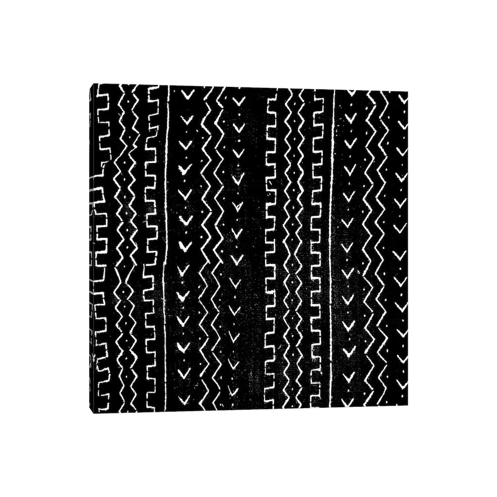 iCanvas "Mudcloth Black Geometric Design VI" by Ellie Roberts Canvas Print