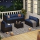 preview thumbnail 162 of 179, AOXUN Fire Pit Conversation Set Rattan Sofa Set Outdoor Furniture With Cushions
