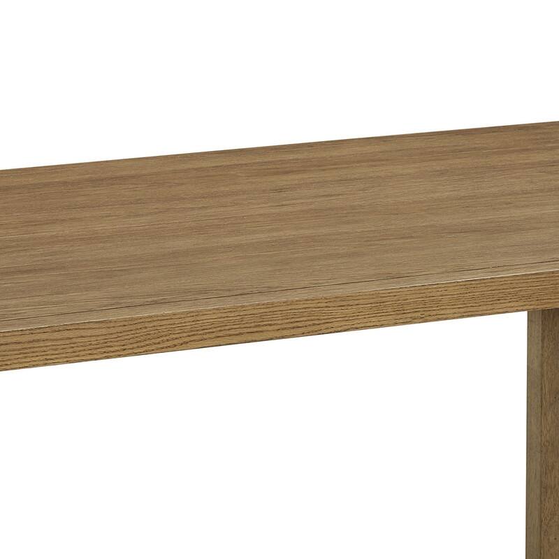 Darla 66"W Rectangular Walnut Oak Sled Dining Table - Walnut Oak