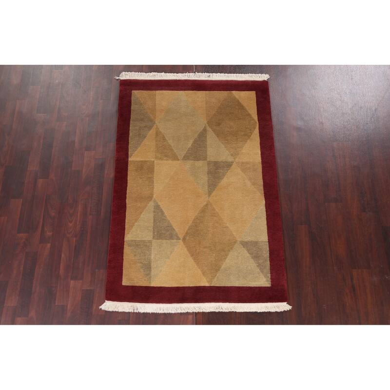 Vegetable Dye Oriental Nepalese Area Rug Wool Hand-knotted Carpet - 4'0" x 6'0"