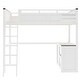 preview thumbnail 13 of 14, Queen Size Loft Bed with Desk, Open Shelf and Storage Box, USB Charging Station, Wooden Support Bed Frame, No Box Spring Needed