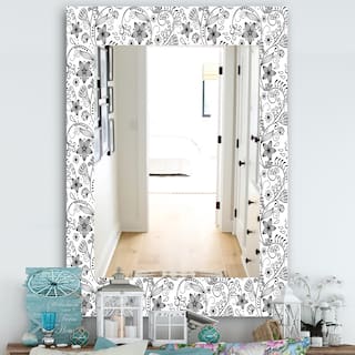 Designart 'Texture In A Flower Design' Bohemian and Eclectic Mirror - Vanity Printed Mirror
