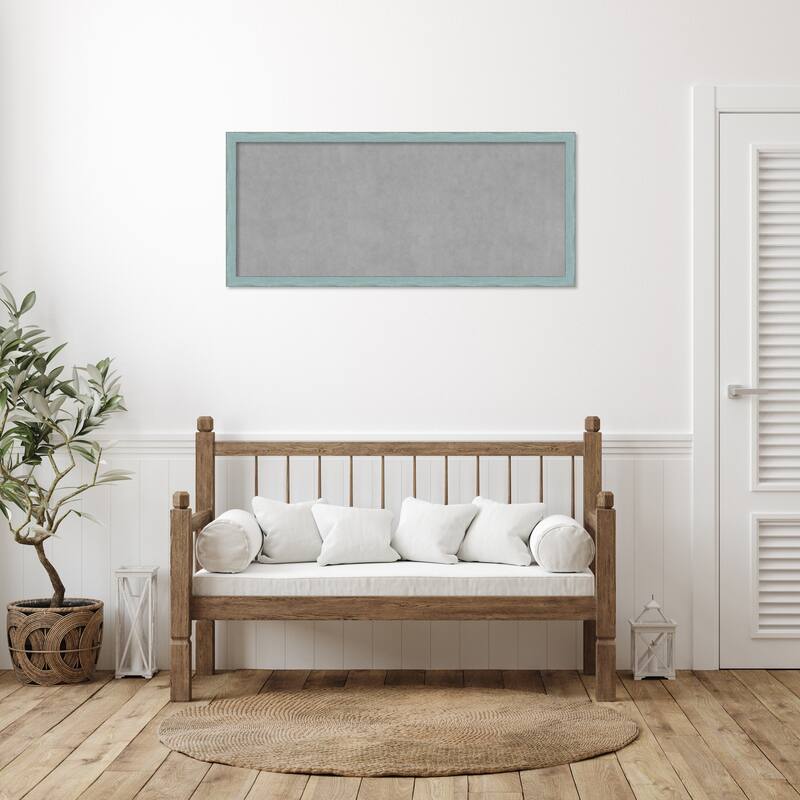 Framed Magnetic Board, Sky Blue Rustic