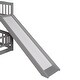 preview thumbnail 12 of 15, Full Over Full Low Bunk Bed with Fence and Ladder for Toddler Kids Teens,Elegant Children Bed,Grey