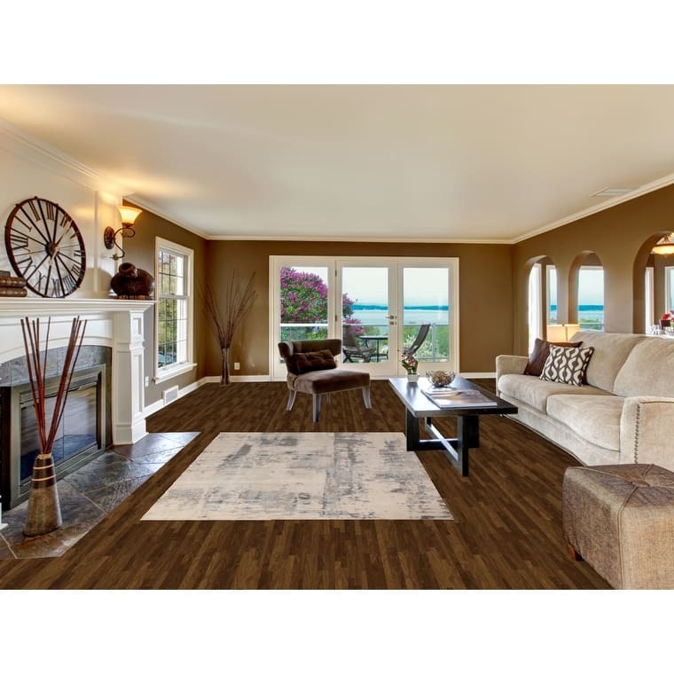 Contemporary Abstract Oriental Area Rug Handmade Beige Wool Carpet - 5'4"x 7'5"