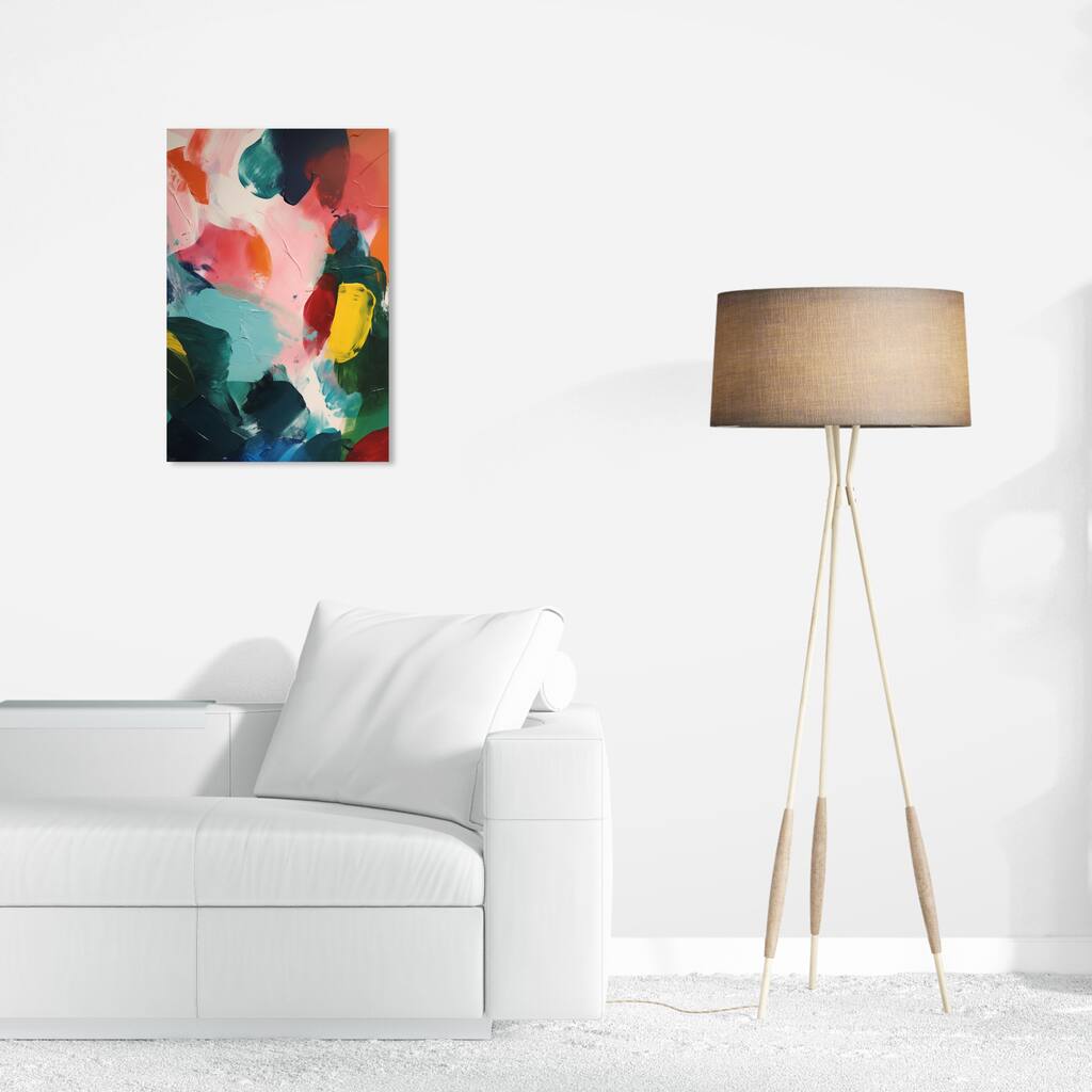 Wynwood Studio Abstract Retro Color Palette Pink and Modern & Contemporary Wall Art Canvas Print