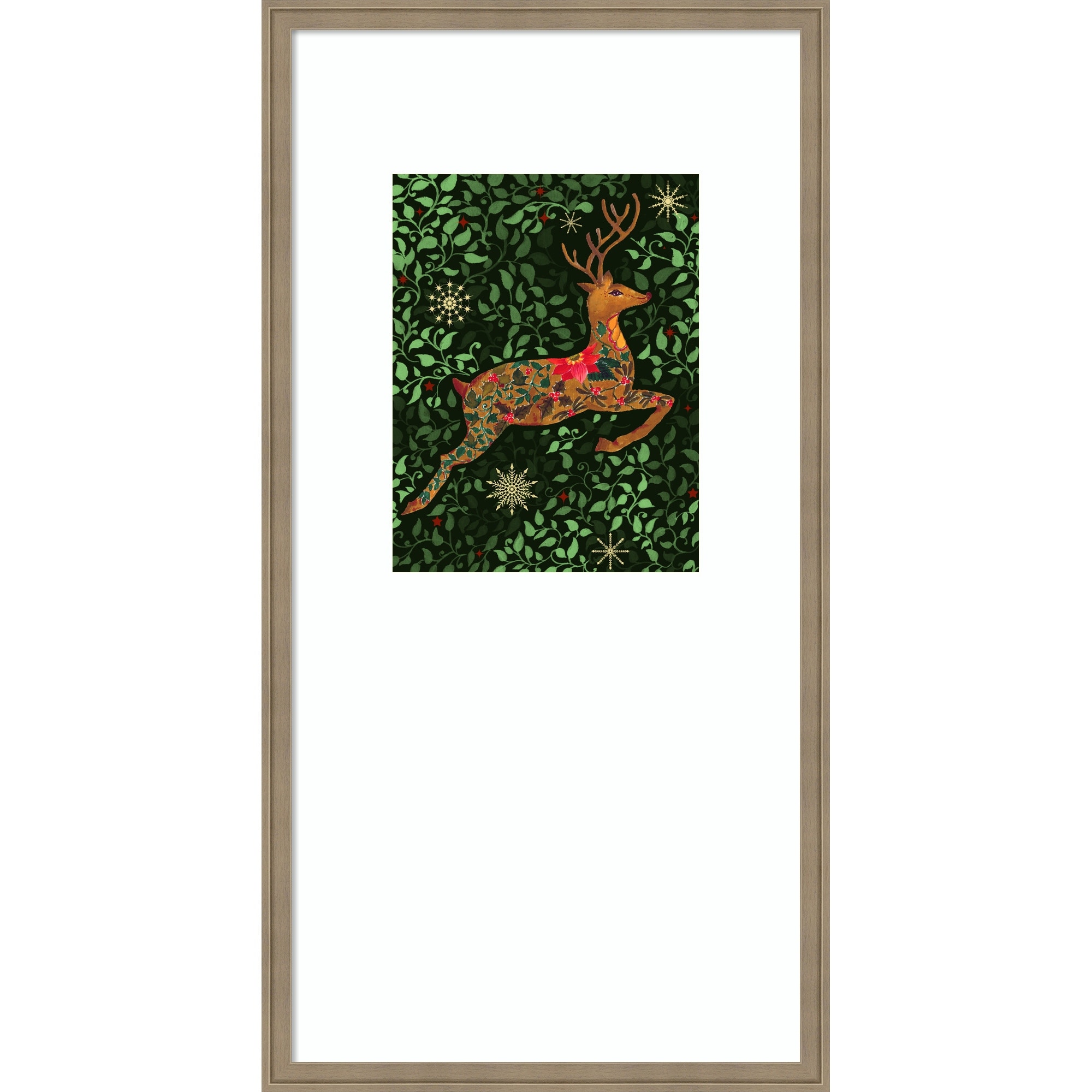 Enchanted Christmas Deer by Suchi Deb Framed Wall Art Print