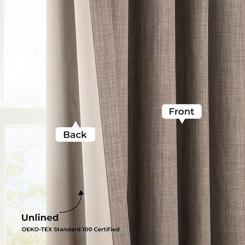 Exclusive Fabrics Textured Faux Linen Extra Wide Curtains Rod Pocket Single Panel (1 Panel)