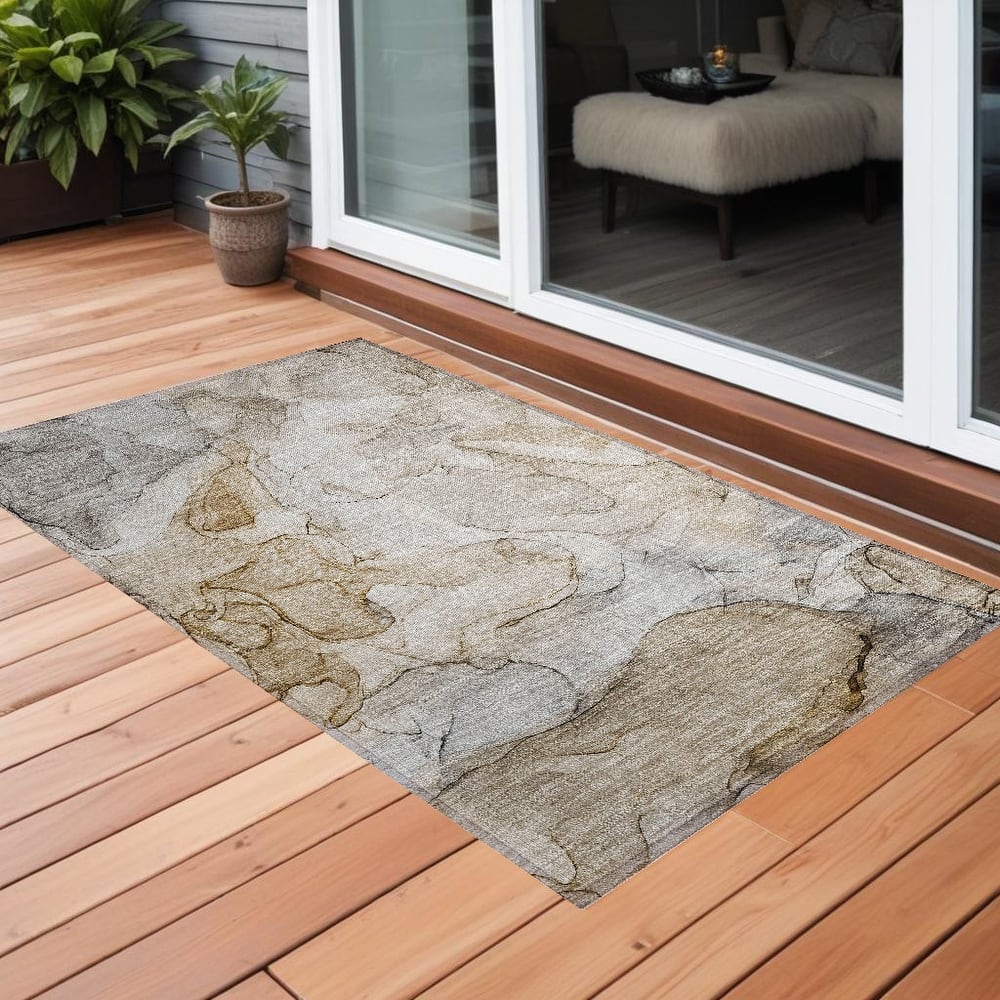Elfi Artistic Abstract Weather Resistant Versatile Elegance Outdoor Rug