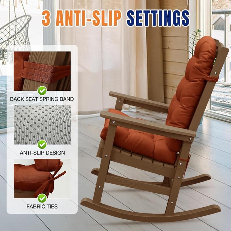 WINSOON 49x20x5 Inch Adirondack Chair Cushion Set of 2, Thickened and High Back Chair Cushion