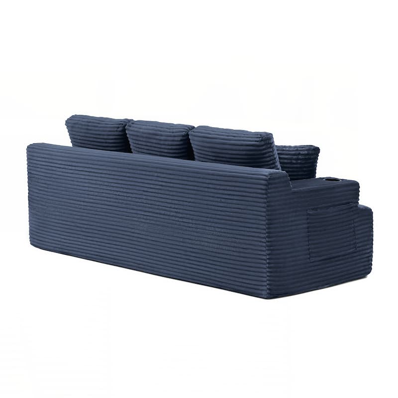 86.2''Boneless Sofa Couch with 2 Pillows Extra - Blue