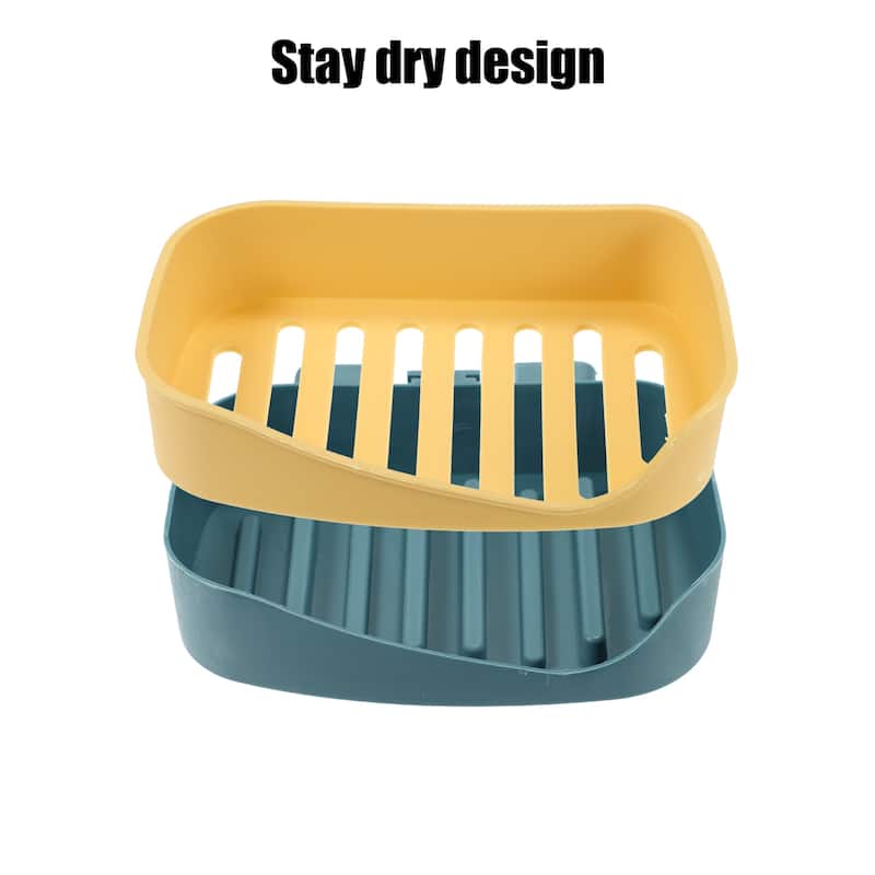 Soap Dish Keep Soap Dry Home Drill Free Soap Holder Plastic 13x9.2cm
