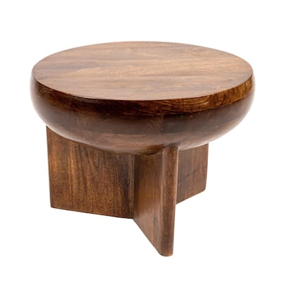 Wyatt Semi-Sphere Mango Wood End Table with Solid Legs