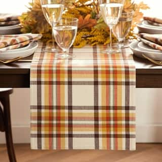 Russet Harvest Woven Plaid Table Runner - 13x70