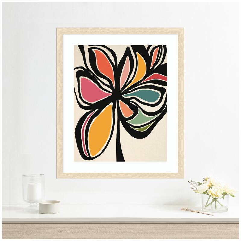 Kate and Laurel Framed Art Midnight Floral 2 by Alicia Bock