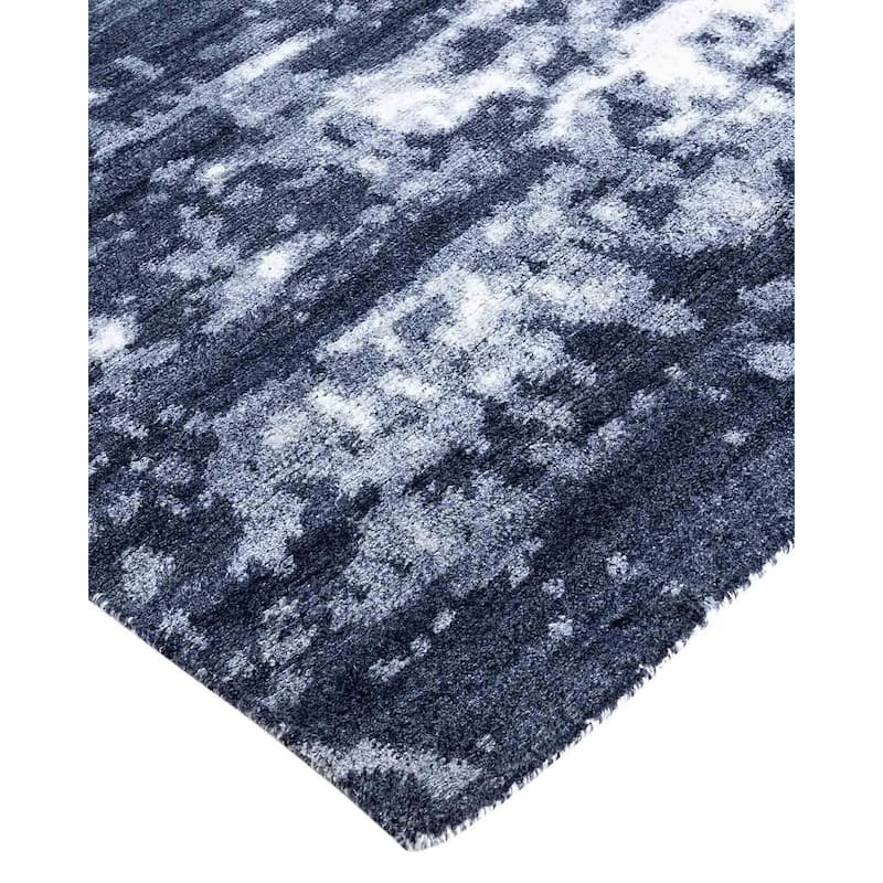 Modern One-of-a-Kind Hand-Knotted Area Rug, Blue - 8' 2" x 9' 10"