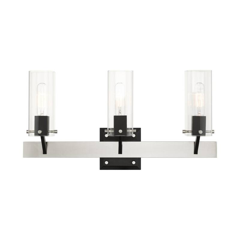 Livex Lighting 3 Light Brushed Nickel Vanity Sconce, 17823-91 - 23.75"W x 12"H x 5.5"D