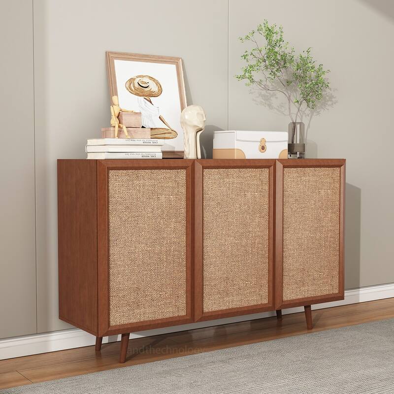 3-Door Console Wood Accent Cabinet