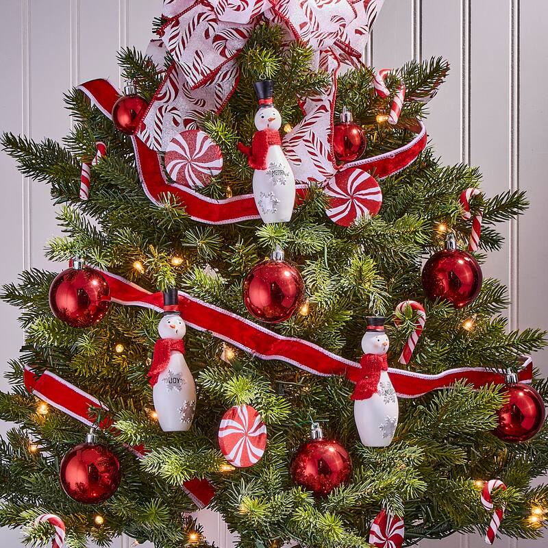 5.5" Resin Caroling Snowman Ornament Set of 3