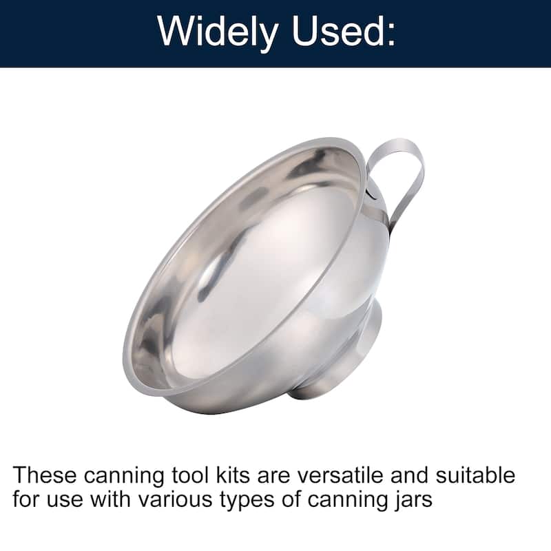 Stainless Steel Canning Funnel, 104mm/ 4inch Wide Mouth Jar Funnel with Handle - Silver
